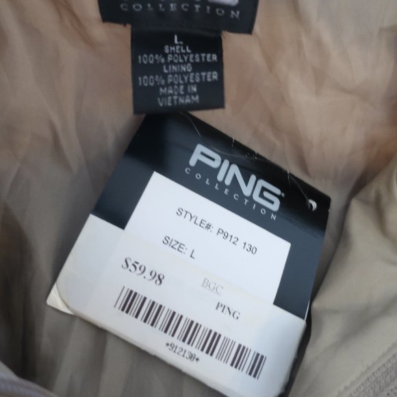 NWT PING COLLECTION KHAKI TAN FULL ZIP JACKET L * - Picture 13 of 14